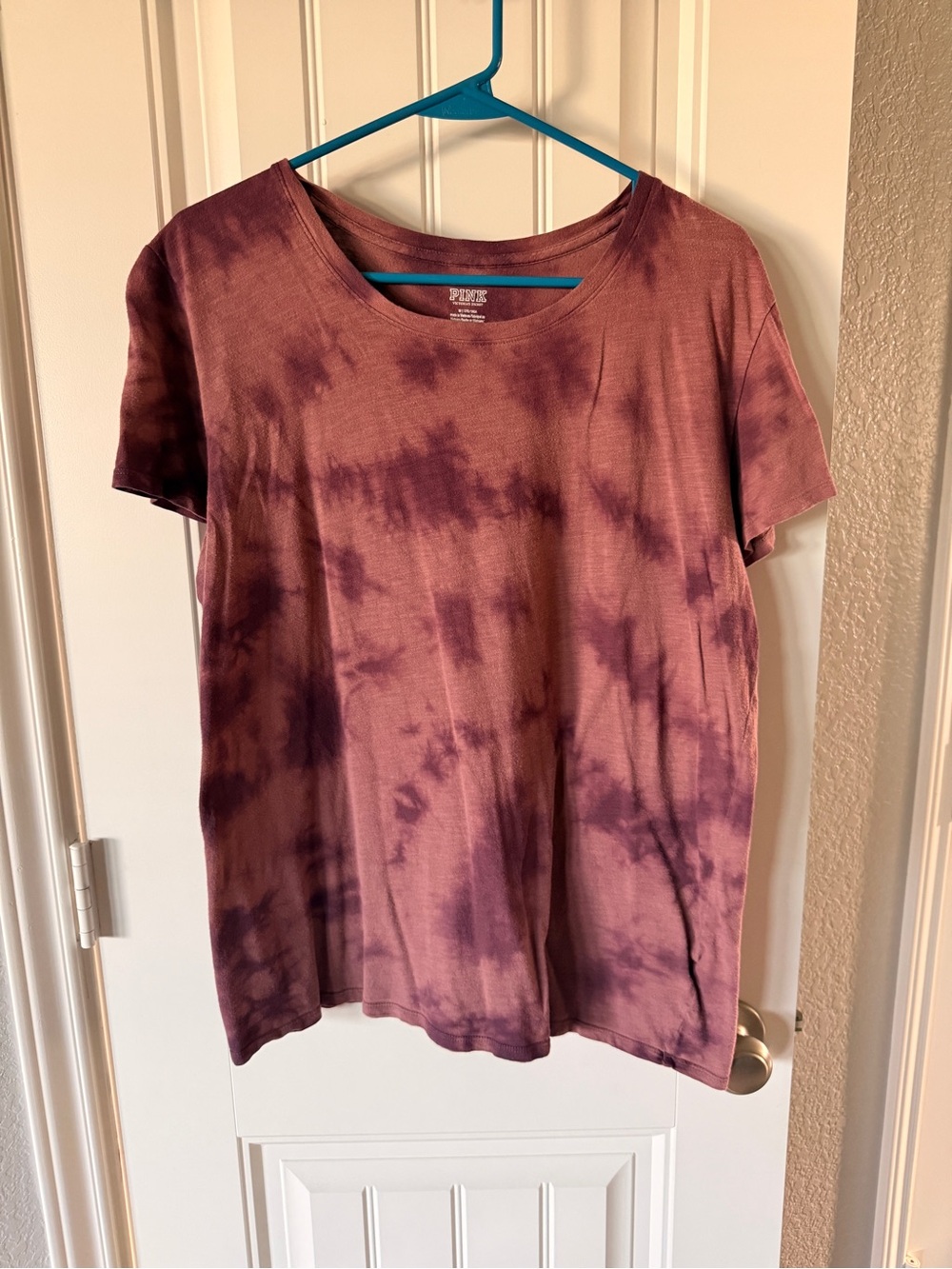 PINK Victoria's Secret Mauve & Plum Tie-Dye Short Sleeve Tee